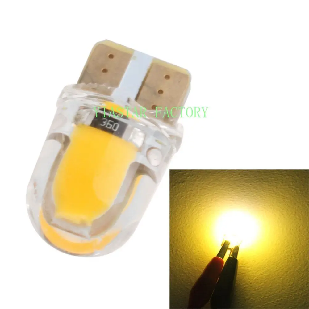 Yiastar 200X Auto светодиодный 10 Led холодный белый 194 W5W 168 COB кварцевая Автомобильная