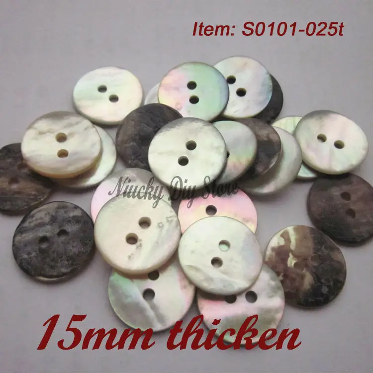 144pcs 15mm Thickened T2 Class Natural Mother of Pearl Shell Buttons for Sewing Accessories Akoya Shell Buttons wholesale