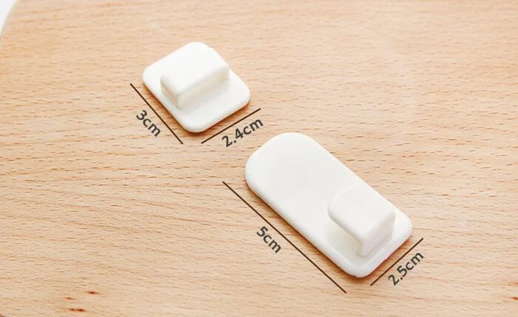 4pcs/2set Sticky Hook TV Remote Control Air Conditioner Holder Self Adhesive Plastic Storage Rack Organizer Storage Stand Holder