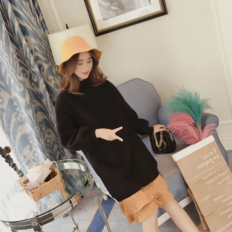 Модное плиссированное платье для беременных осень-зима Одежда женщин платья