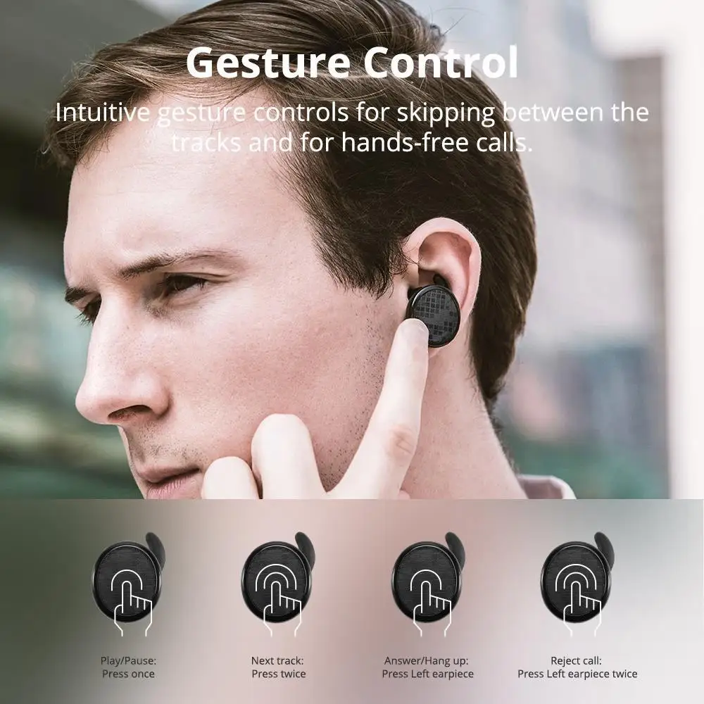Tronsmart Encore Spunky Buds Bluetooth наушники беспроводные наушники настоящие беспроводные стерео наушники IPX5 с микрофоном для телефонов