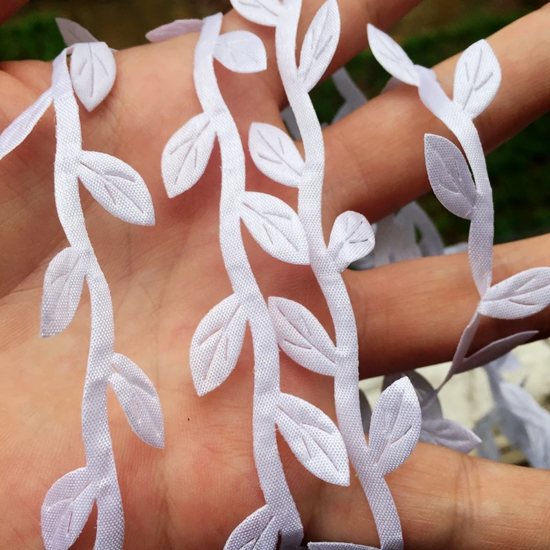 10Yards Meetee Cloth material white rattan leaf lace trim ribbon DIY garland garment decoration accessories -C650 | Дом и сад