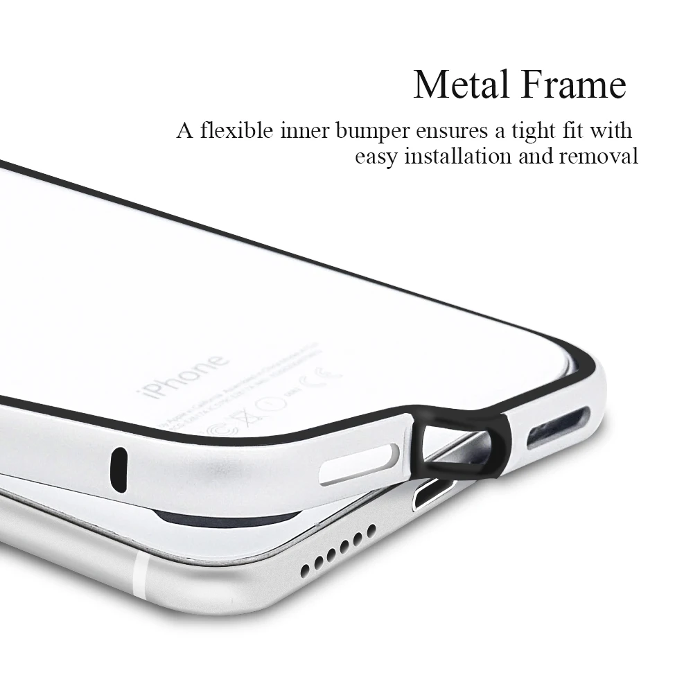 Чехол бампер Portefeuille для iPhone XS Max роскошный блестящий силиконовый металлический