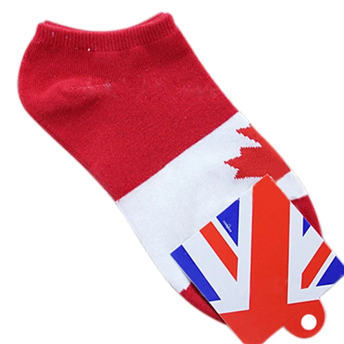 MYTL Pair of Red & White Maple Leaf Canada Flag Pattern Socks For Men uk national flag style owl pattern protective back case for iphone 4 4s white red multicolor