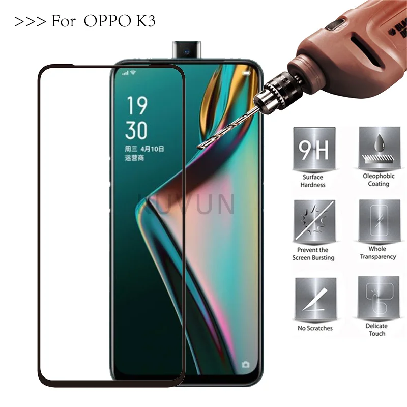 HODYEX 6D закаленное стекло OPPO K3 полное покрытие Защитная пленка для экрана 9H