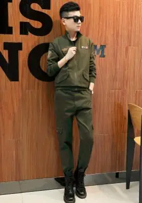 Army Green for Wen Размера плюс Conjunto Feminino женский хлопковый Повседневный Камуфляжный/армейский зеленый спортивный костюм комплект из двух предметов одежда для пар 3XL 4XL 5XL - Цвет: Army Green for Wen