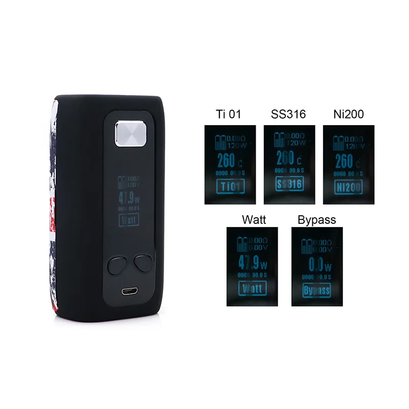 Оригинальный Thinkvape Тор 200 Вт Temp Управление поле Mod думаю Vape ST200 Чип VW VT TCR байпас