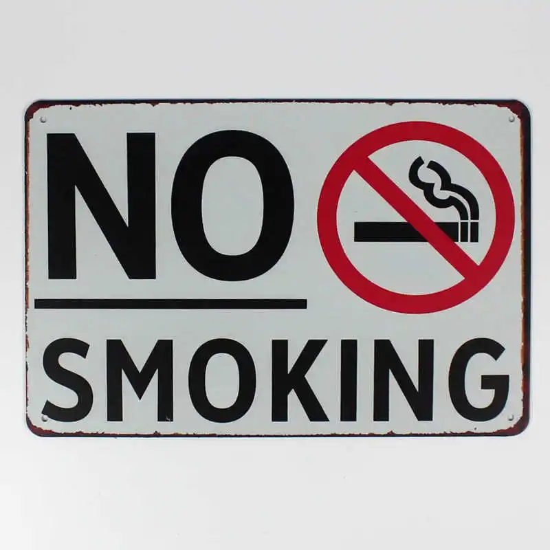 Не курить знаки предупреждение Оловянная пластина металлическая винтажная