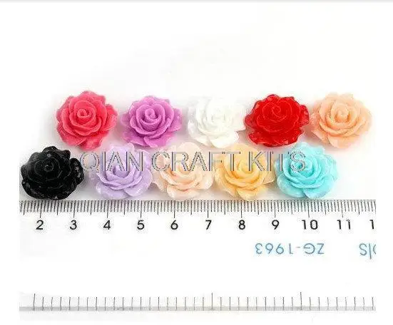 200 шт. смешанные цветы из полимера кабошоны розы Камея плоская задняя 18 мм