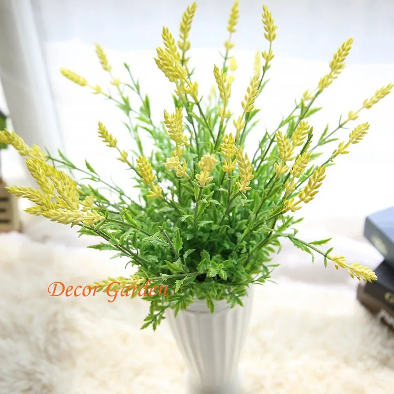 4Color Single Artificial Silk Lavender Lavandula Angustifolia Green Plant Grass For DIY Flower Bouquet Home Wedding Decoration | Дом и сад