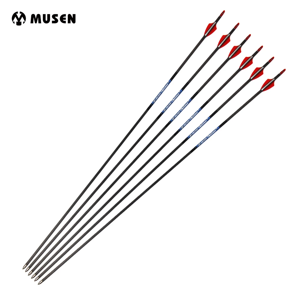 

6/12/24pcs Spine 500 Archery Carbon Arrows Shaft Length 76cm Pure Carbon Arrows OD5.6mm ID4.2 For Recurve/Compound Bow Shooting