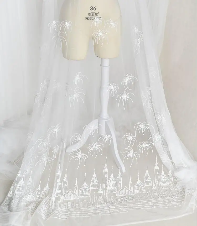 Свадебное платье из тюля с вышивкой и бисером 135 см|lace embroidery fabric|lace trim fabricfabric lace |