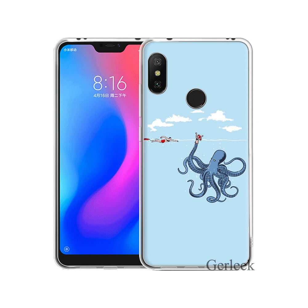 Жесткий чехол Desxz Blue Sea Octopus для Xiaomi Mi A2 A1 5X 6X 6 8 9 9se 5 5S MAX 3 Lite | Мобильные телефоны и