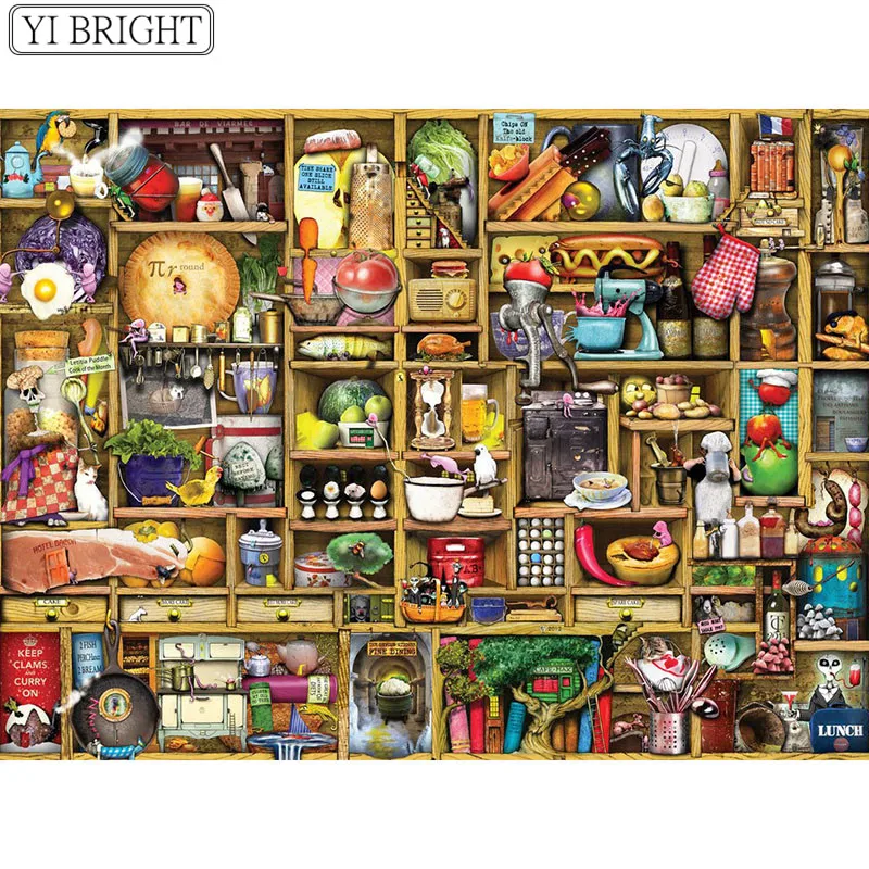 

5D DIY Full Square Diamond Painting Cross Stitch Filled wall cabinet 3D Diamond Embroidery Rhinestone Mosaic Home Decoration