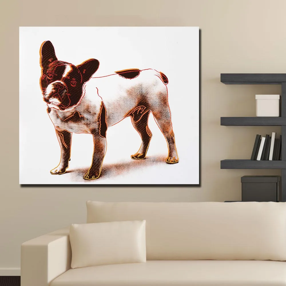 

Настенные картины для гостиной, Энди уокбол, без названия (бульдог), печать на холсте, искусство, домашний декор, Современная картина маслом без рамки