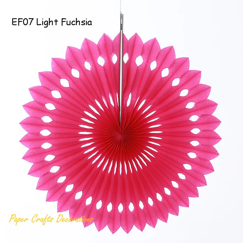 EF07 Light Fuchsia 8/10/12/14/16 дюймов полые ткани Бумага вентилятор цветок флюгеры фон свадьба брак для вечеринки, дня рождения Baby Shower украшения - Цвет: EF07 Light Fuchsia