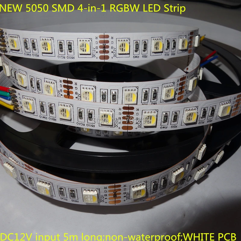 Новая Светодиодная лента 5050 SMD 4 в 1 RGBW(6500K) 60 светодиодов/м вход 12 В постоянного