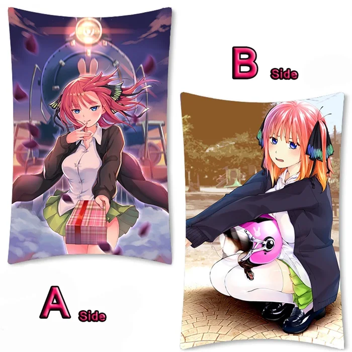 04 Аниме Go-Toubun no Hanayome Nakano Ichika Nino Miku Dakimakura обнимающий чехол для подушки для тела, наволочка для подушки, наволочка, 2WAY 35x55 см - Цвет: 04