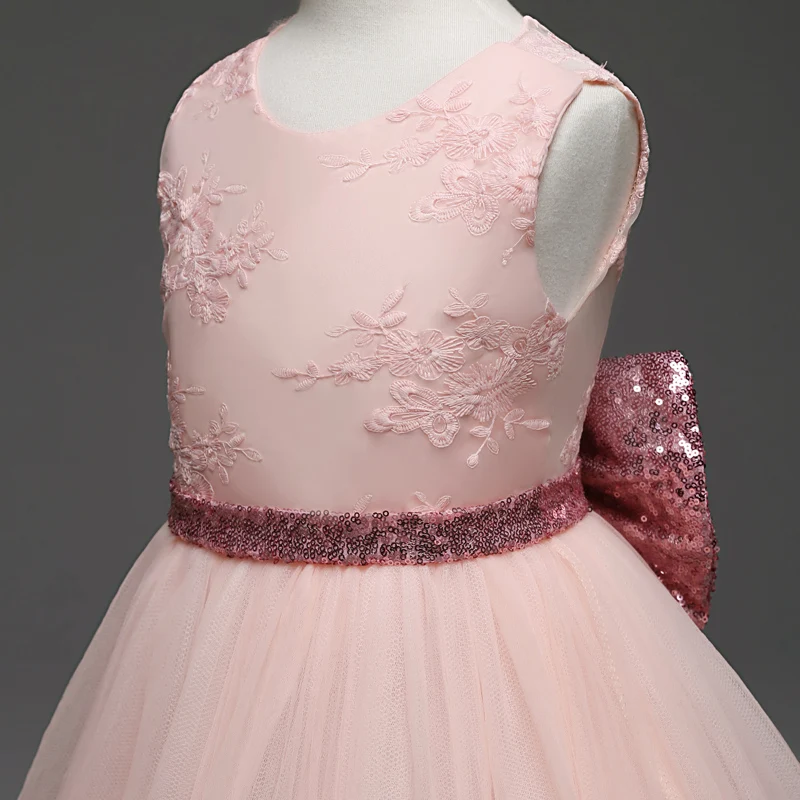 Gold Sequins Bow Baby Girl Dress Children's Princess Dresses For Girls Tutu 1-5 Year Birthday Outfit Brand Toddler Clothing | Детская