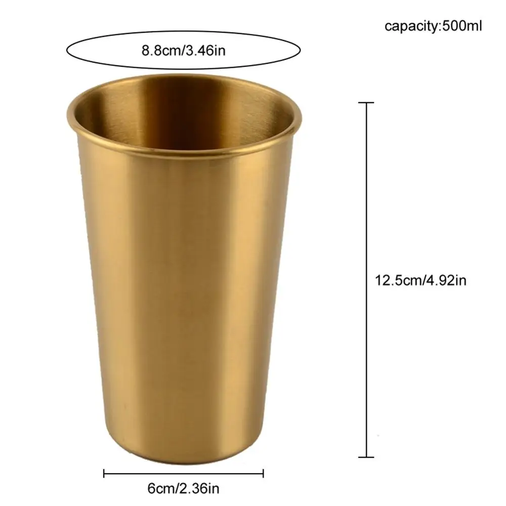 Gold 500ml 500 мл/350 мл кружки из нержавеющей стали Штабелируемый Металл стаканы для напитков кружки для кофе и молока охладитель вина пивные чашки для путешествий, кемпинга - Цвет: Gold 500ml