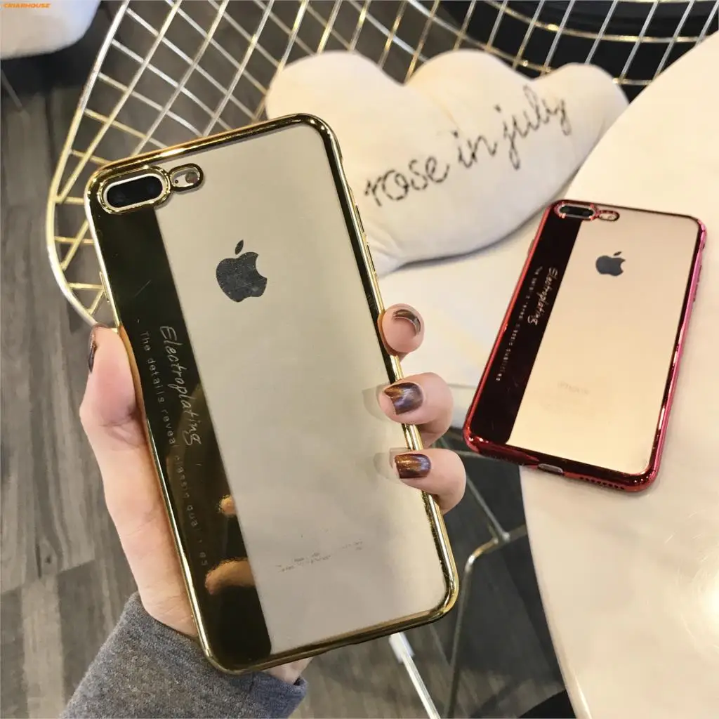 Цветной мягкий чехол из ТПУ для телефона iPhone 6 7 8 Plus прозрачная задняя крышка X на