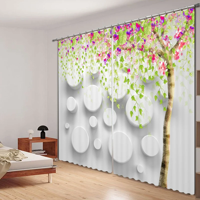 Цветочный принт Роскошные 3D затемненные шторы для гостиной постельные