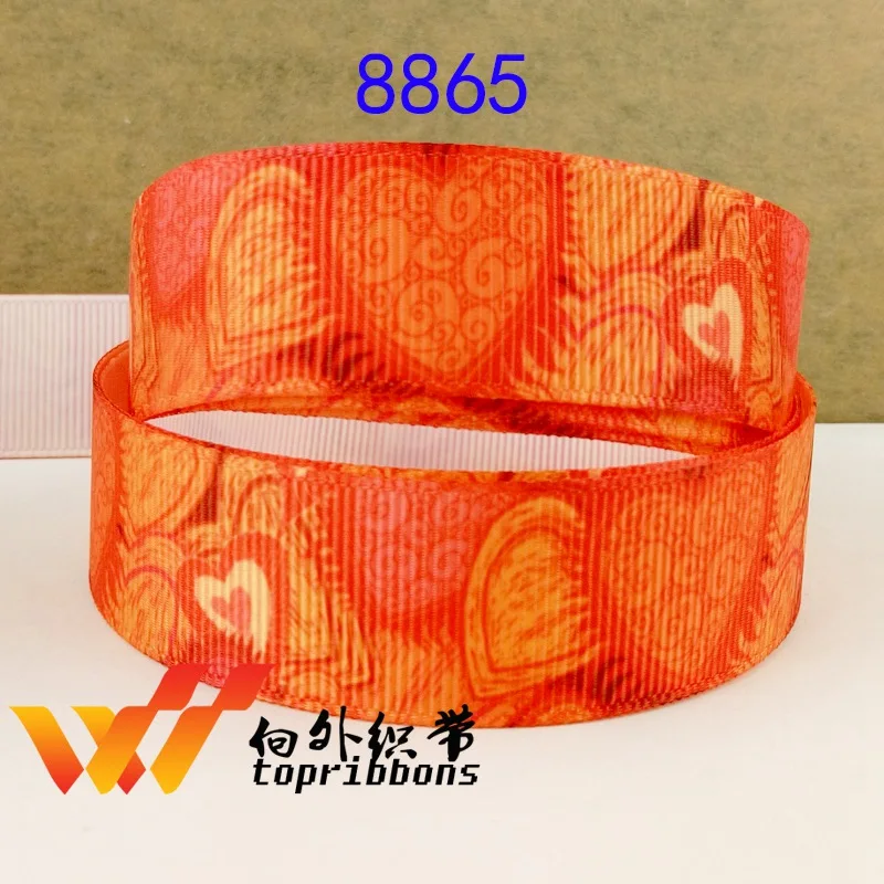 8865 50 ярдов в Размер День Святого Валентина лента напечатанная grosgrain лента 8866 - Цвет: 8865