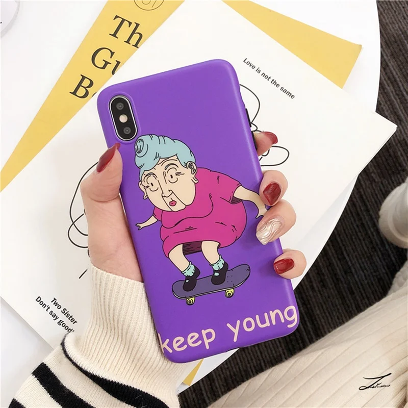 Забавный мультяшный чехол для телефона в стиле хип-хоп с бабушкой XS Max XR 6 6S 7 8 Plus