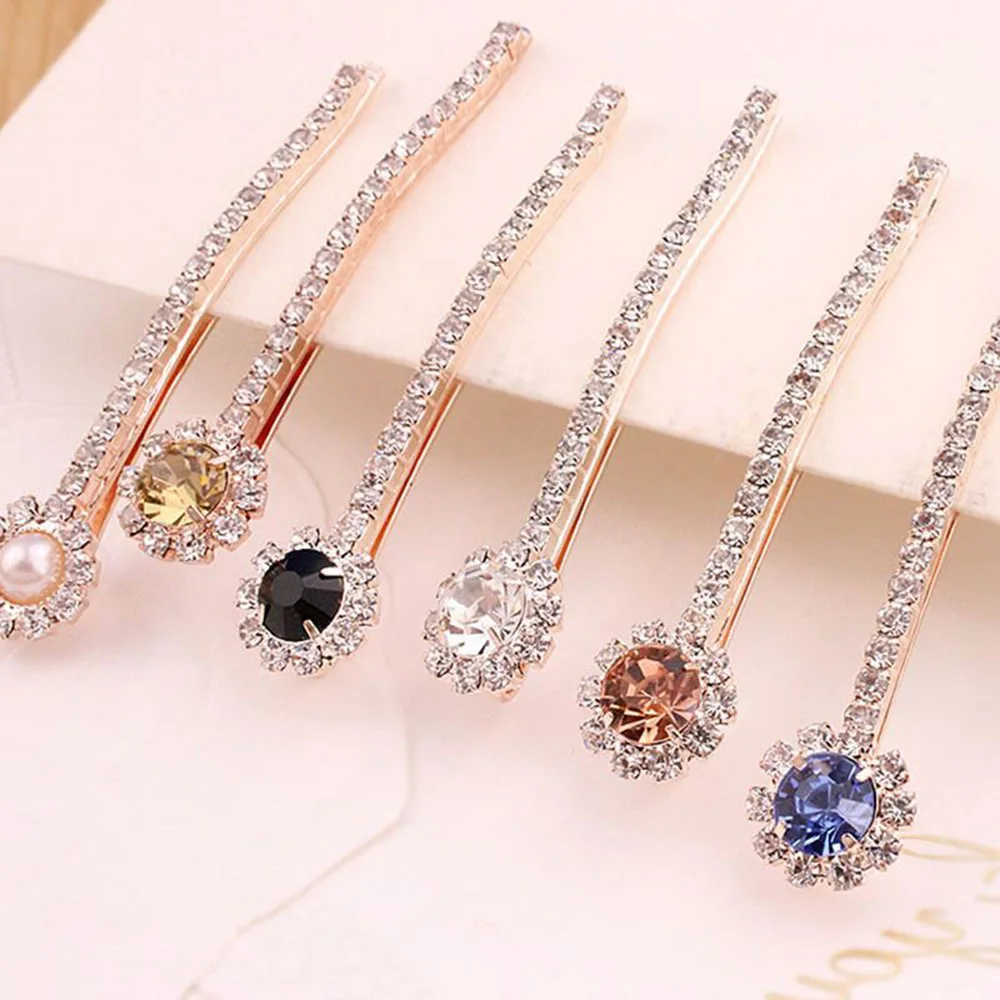 

1Pcs Bling Crystal Rhinestone Hairpins Headwear for Women Girls Hair Clips Pins Barrette Styling Tools Accessories Drop Shipping