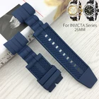 Ремешок силиконовый резиновый спортивный для дайвинга, 26 мм, синий, подходит для часов серии Invicta