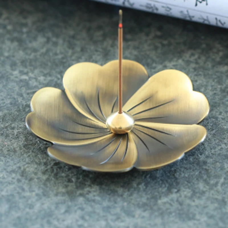 Офисная горелка для благовоний Отель Ресторан Имитация меди цветок