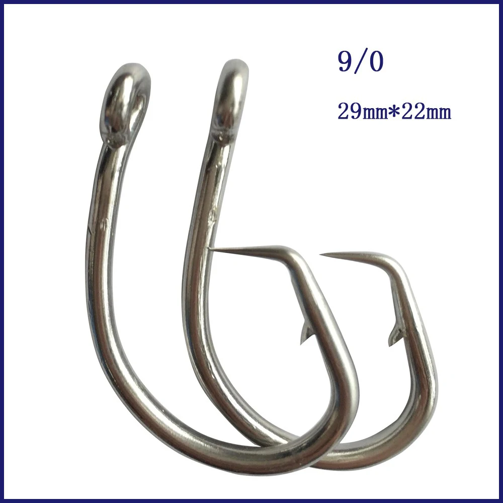 50 шт. 9/0 Mustad тунец круглый рыболовный крючок Нержавеющая сталь с зазубринами для
