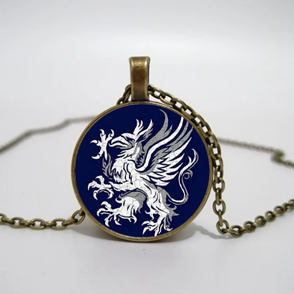 Винтажное ожерелье-цепочка с логотипом дракона ожерелье подвеской серебряное