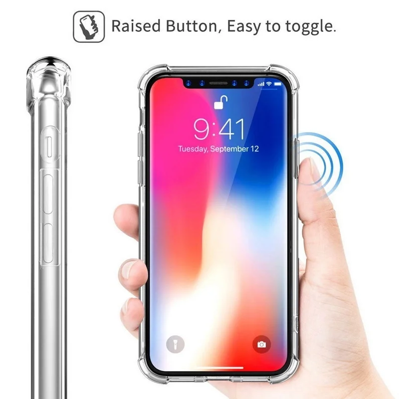 Clear Cystal Rubber TPU Case for Iphone X Xs Max XR 7 8 6 6s Plus 5s 5 SE Anti-knock Cell Phone Cover Capa |