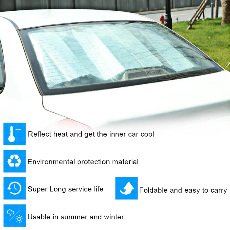 UV Protected Universal Front Rear Car Window Sunshade Sun Shade Visor Windshield Cover Car Sun Shades Accessories Anti Snow Ice images - 6