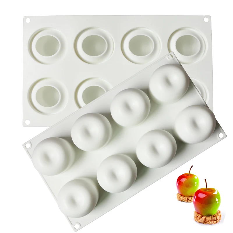 8 полостей Apple Мусс плесень 3D силиконовые формы французский десерт форма для шоколада украшения торта аксессуары для выпечки