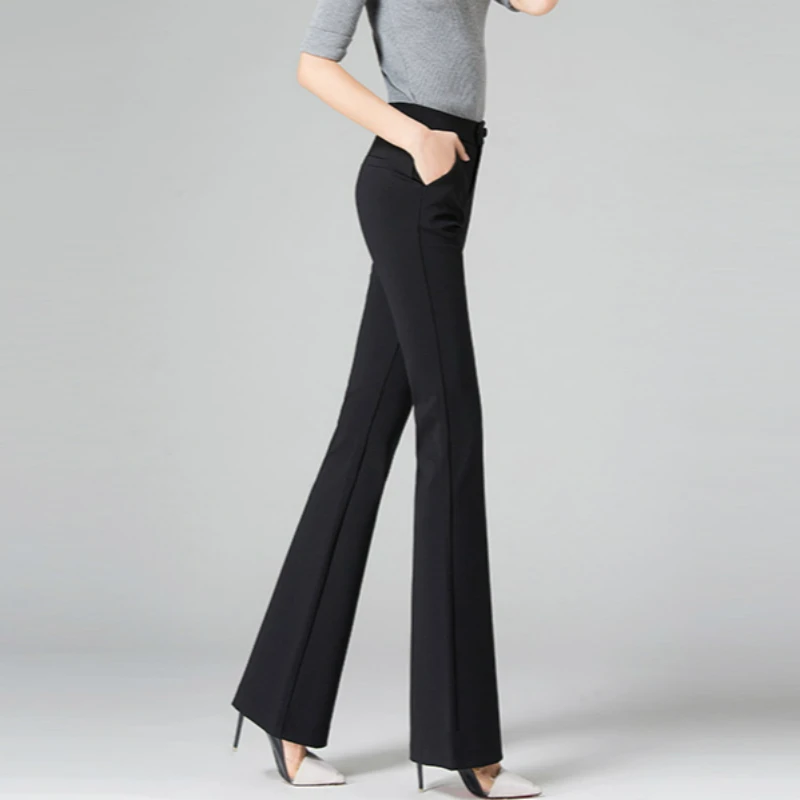 

Женские вельветовые брюки-клеш, Теплые повседневные штаны большого размера для офиса, для зимы и осени