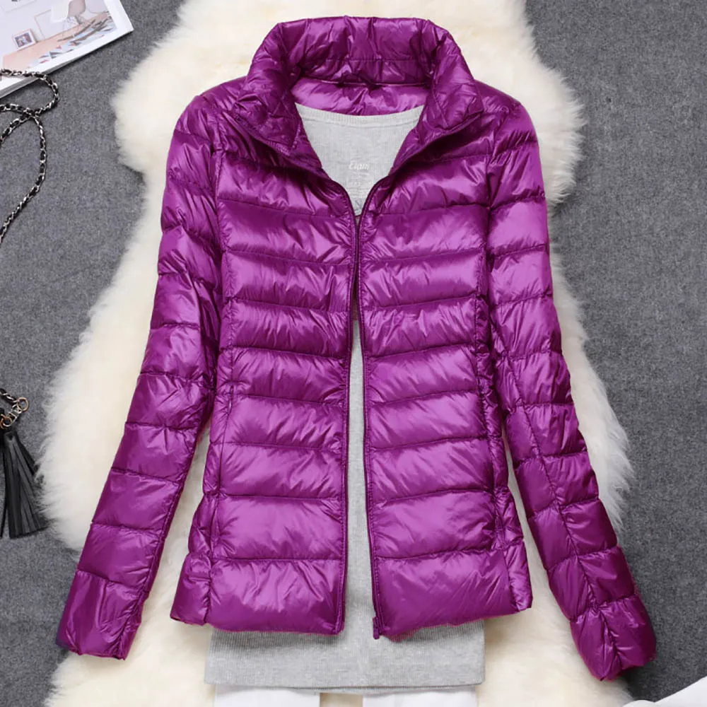

Plus Size Winter Down Jacket Women Ultra Light Duck Down Jackets Long Sleeve Warm Coats Slim Jacket Parka Female Spring Outwear