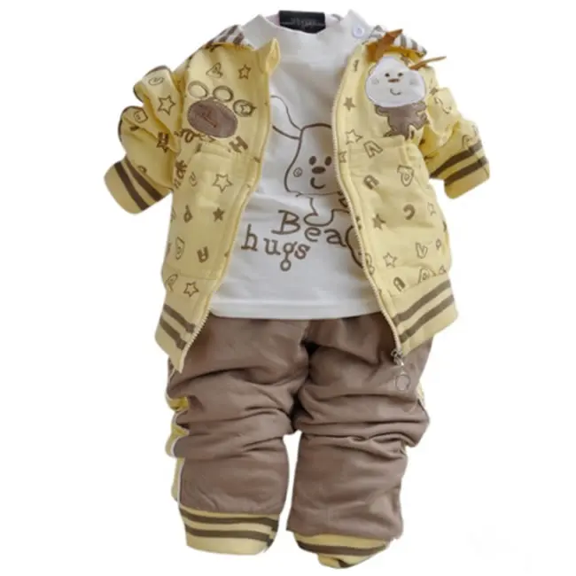 Christmas 1st Birthday Outfit For Baby Boy Girl Set Boutique Clothes 3pc Cotton Suit Kid Wear Jacket+T Shirt+Pant New Born Kit | Детская