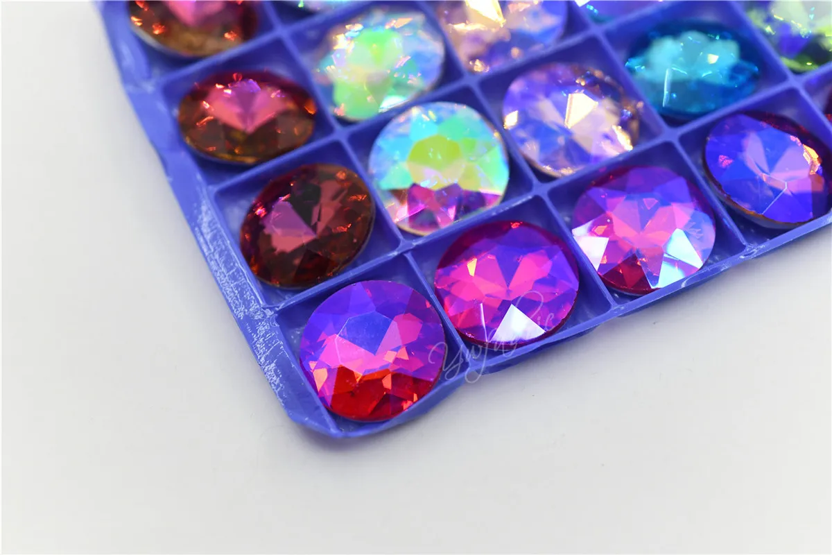 

27mm Round Glass CRYSTAL AB Rhinestones Large Diamond Bright For Clothes Jewels Dress making