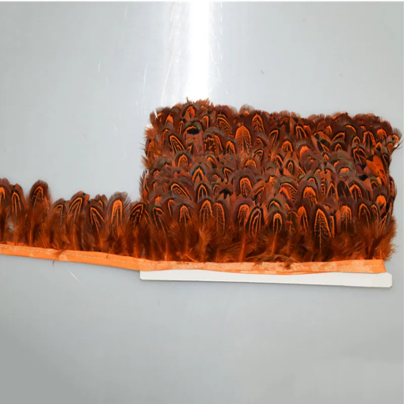 Оптовая продажа 1 метр высокое качество натуральные перья фазана лента 2-3 дюйма/5-8