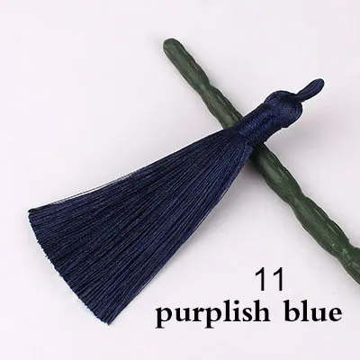 purplish blue 2 шт., шелковые кисточки, бахрома, висячие кольца, кисточки, отделка, кулон, сделай сам, ремесло, серьги, изготовление ювелирных изделий, одежда, шторы, Швейные аксессуары - Цвет: purplish blue