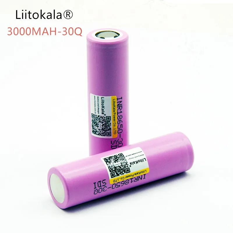 LiitoKala 100% INR 18650 30Q Originais 3 7 V 3000 mAh Baterias Recarregaveis Para для Bateria/Eletronico-cig | Электроника