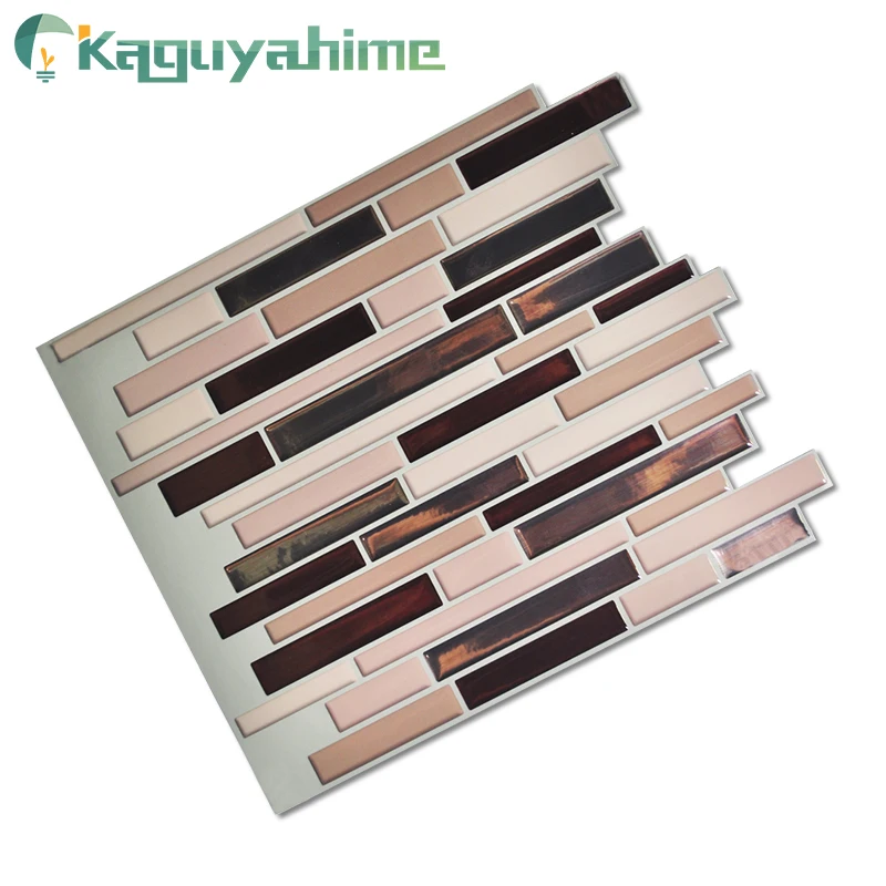 Kaguyahime 10 шт., кухонные обои, самоклеющиеся мозаичные плитки, водонепроницаемые обои с древесным узором, узор, 3D декор, наклейки для кухни