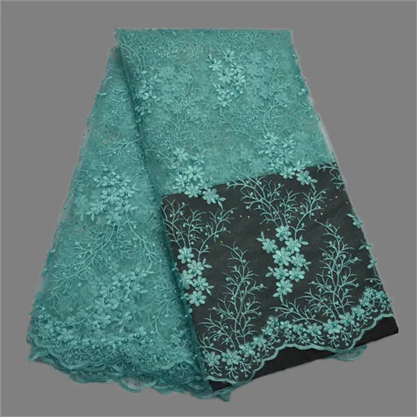 New arrival French net lace fabric with beads embroidery tulle material for party dress IPN8(5yards/lot)multi color | Дом и сад