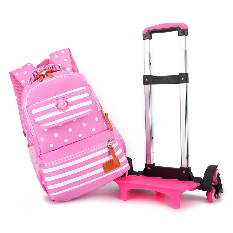 Модный детский рюкзак на колесиках 2/6 школьные сумки для девочек детские