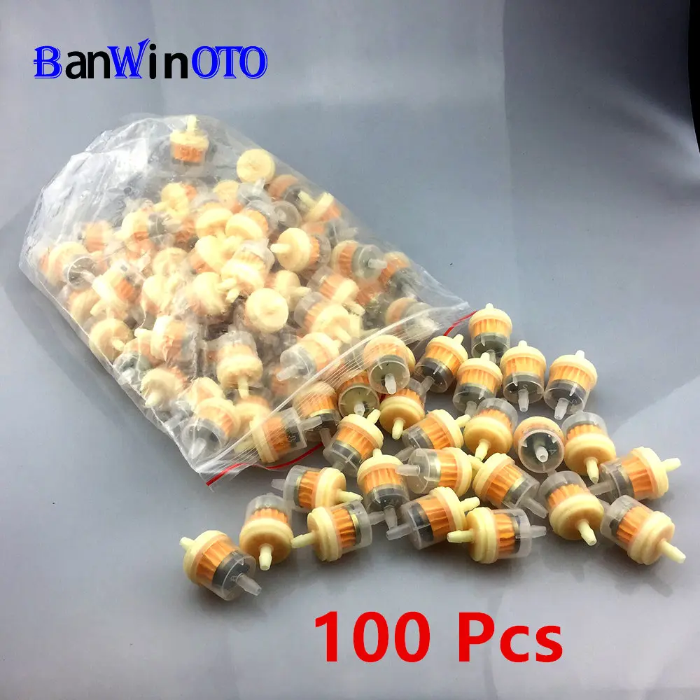 

100 шт. универсальный новый газойсляный топливный фильтр 50cc 70cc 90cc 110cc 150cc 250cc Atv Dirt Bikes Go Karts, скутеры, мотоцикл, автомобиль