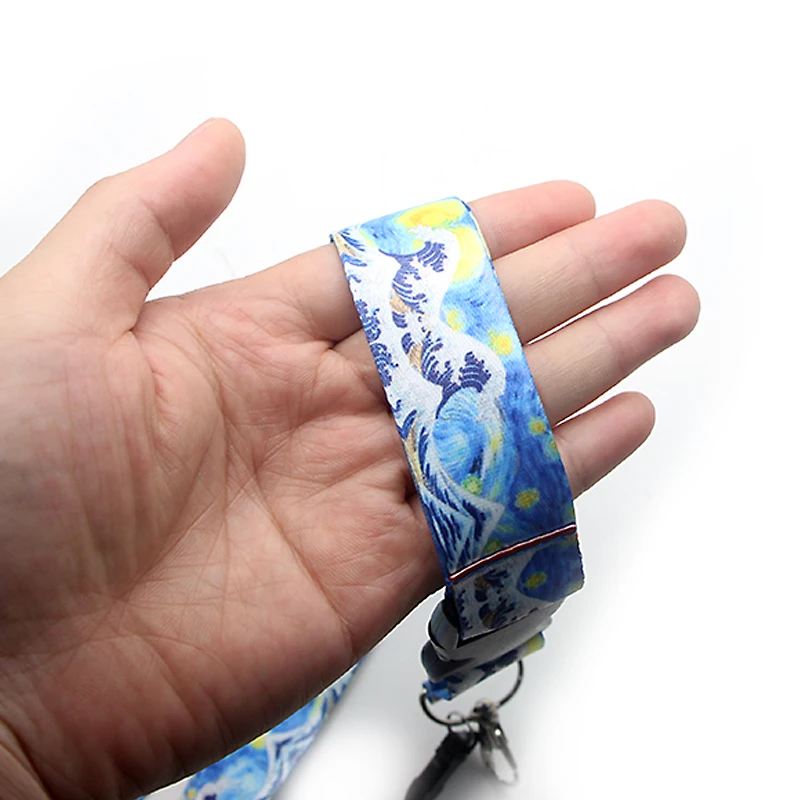 Van Gogh звездное небо Kanagawa волна брелок Lanyards бейдж Id держатель ID карта пропуск