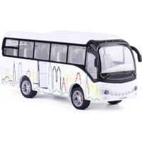 high simulation bus model150 scale alloy pull back model busdiecast metal modelsound light toy vehiclefree shipping