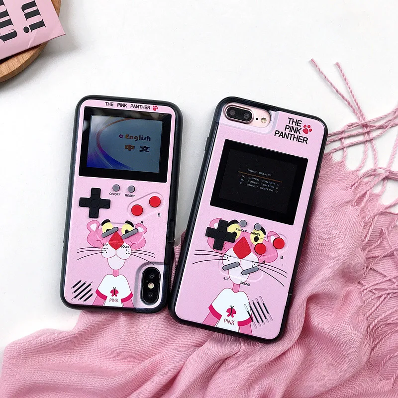 Full Color display GameBoy case for iphone 6 6s 7 8 plus Game boy Tetris chargeable Cover For X XS MAX Case funda |